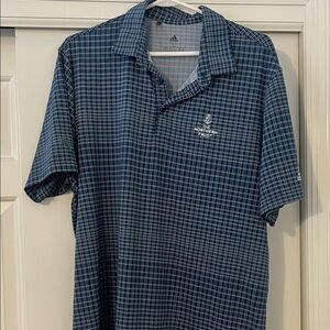 Adidas Men's Navy Checkered Polo